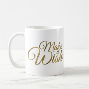 Caneca De Café Faça um aniversário do ouro do desejo