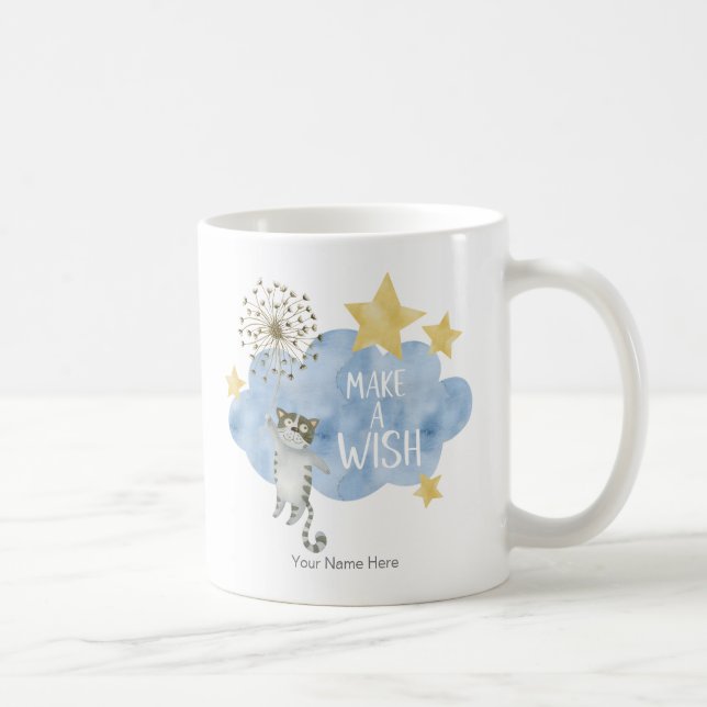Caneca De Café Faça Uma Citação Desejada Cat Star Cloud Nursery B (Direita)