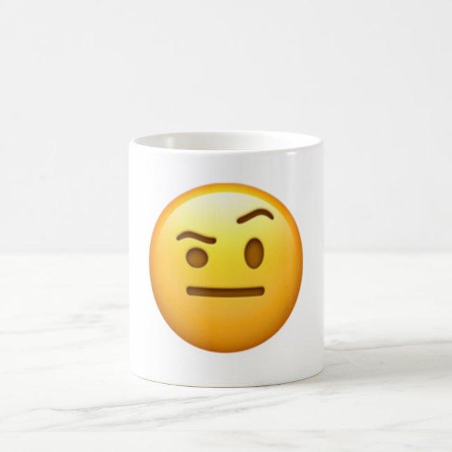 Caneca De Café Face Com Uma sobrancelha Levantada - Emoji (Centro)