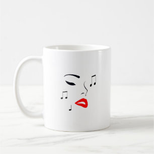 Caneca De Café Face de Música Feminina