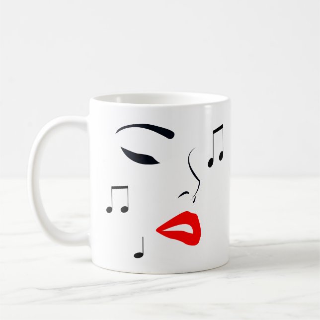 Caneca De Café Face de Música Feminina (Esquerda)