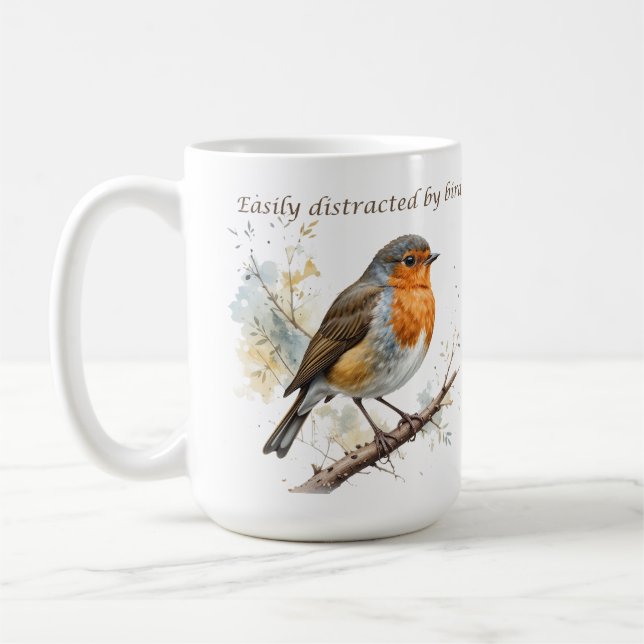 Caneca De Café Fácil distração com a citação divertida do Birds (Esquerda)