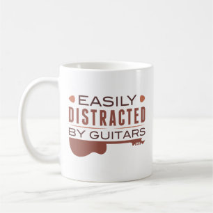 Caneca De Café Fácil Distração Por Guitarras