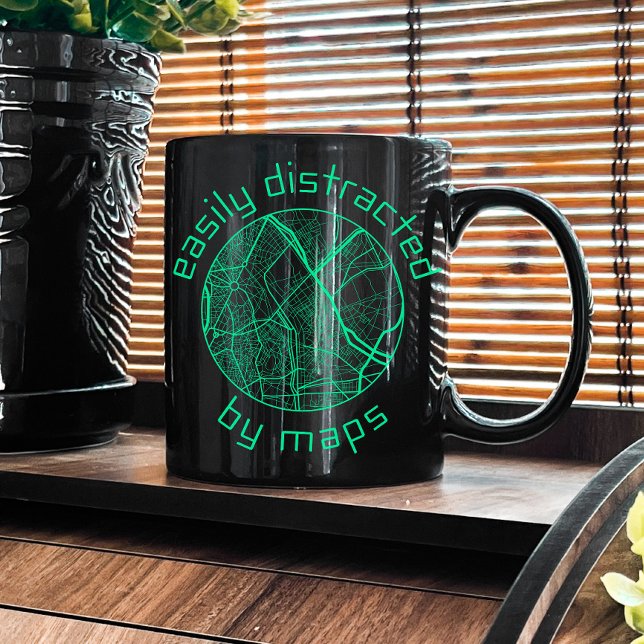 Caneca De Café Fácil Distração Por Mapas, Cartografia, Fazer De M (Criador carregado)