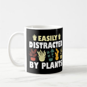 Caneca De Café Fácil Distração Por Plantas