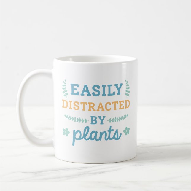 Caneca De Café Fácil Distração Por Plantas (Esquerda)