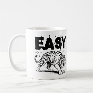 Caneca De Café Fácil Tiger Retro Wildlife Amantes de os animais