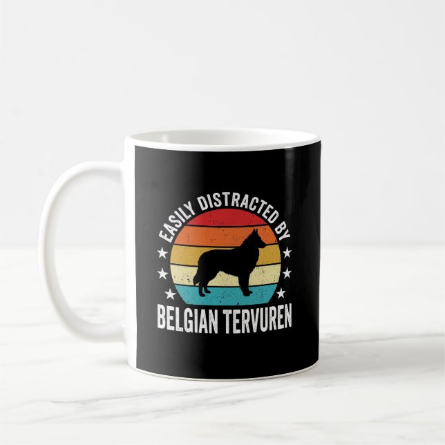 Caneca De Café Facilmente Distraído Pelo Cão Tervuren Belga (Esquerda)