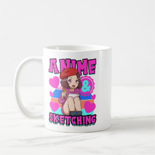Caneca De Café Facilmente distraído por anime e esboçando kawaii