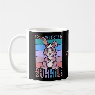 Caneca De Café Facilmente distraído por Bunnies Cute Bunny Lover