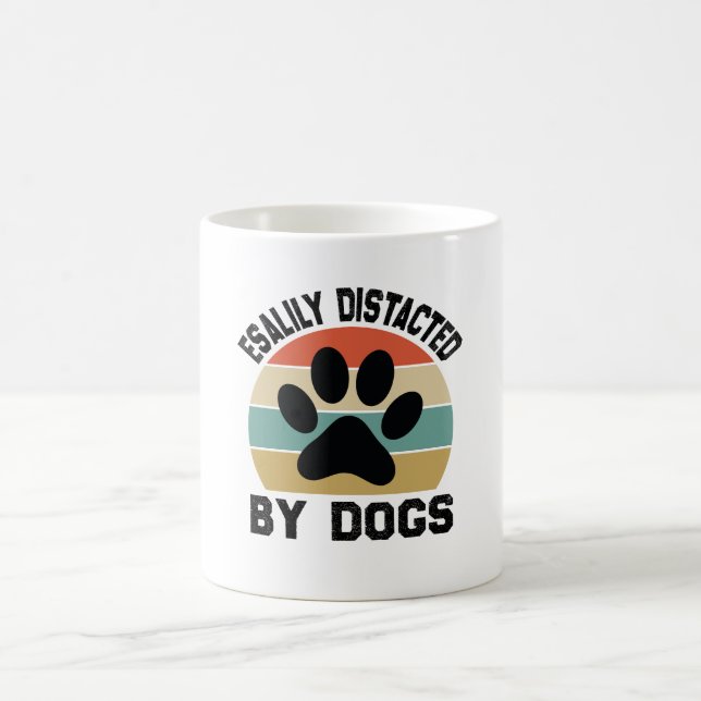 Caneca De Café Facilmente Distraído Por Cães (Centro)