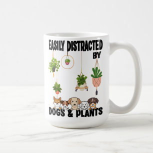 Caneca De Café Facilmente distraído por cães e plantas, com pal