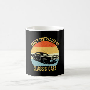 Caneca De Café Facilmente Distraído Por Carros Clássicos