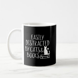 Caneca De Café Facilmente distraído por Gatos e Livros - Livro Br