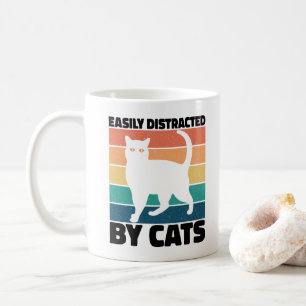 Caneca De Café Facilmente Distraído Por Gatos gatinho kawaii Gato