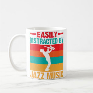 Caneca De Café Facilmente Distraído Por Música Jazz