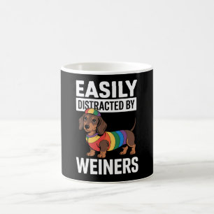 Caneca De Café Facilmente Distraído Por Weiners LGBTQ Arco-íris G