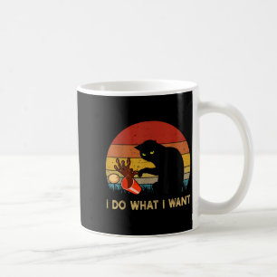 Caneca De Café Faço O Que Quero Gato Preto Engraçado Para Mulhere