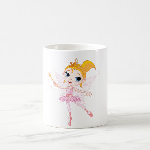 Caneca De Café Fada Bailarina com Varinha Mágica e Asas