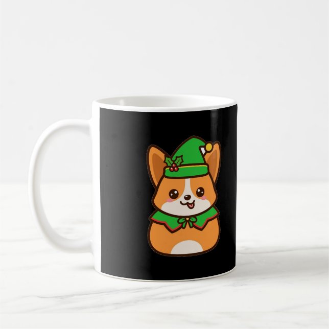 Caneca De Café Fada Corgi Natalino Fofo (Esquerda)
