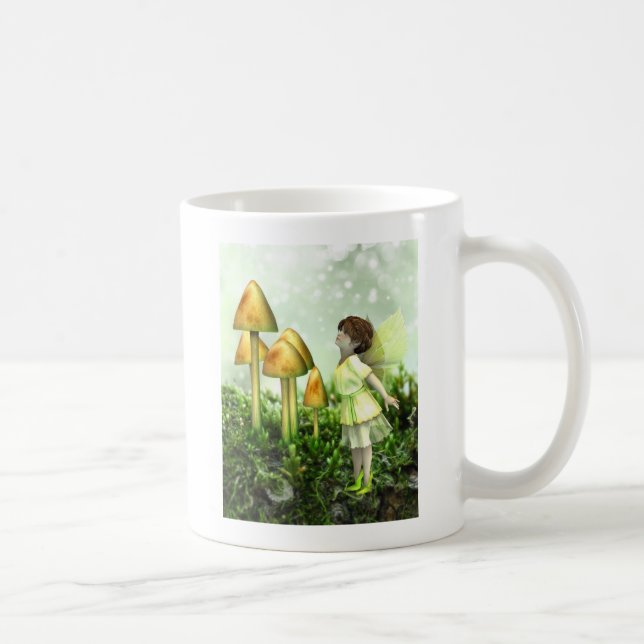 Caneca De Café Fada Curiosa - Fada e Toadstools (Direita)