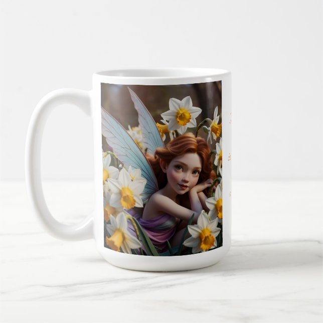 Caneca De Café Fada da Flor de Narciso (Esquerda)