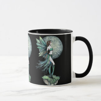 Caneca de Café Fada da Lua Verde Bonita