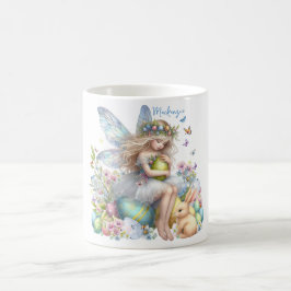 Caneca De Café Fada da Primavera de Páscoa em Aquarela