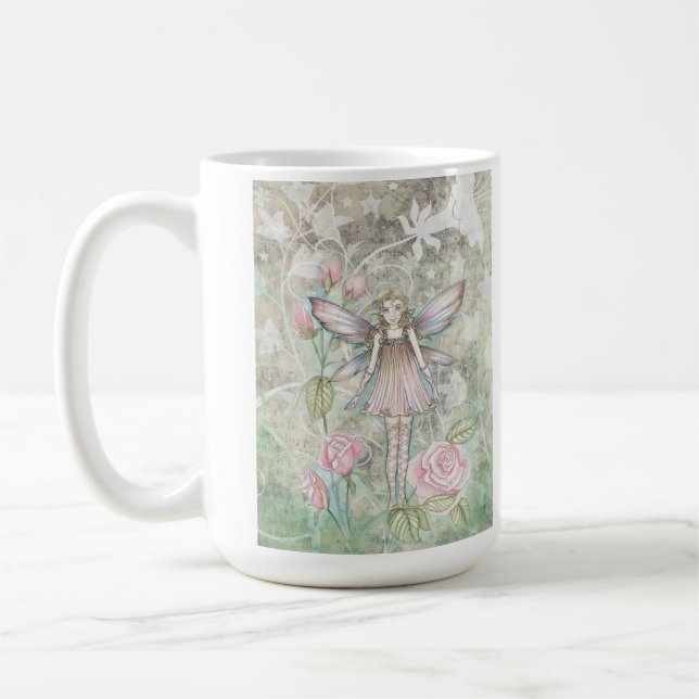 Caneca De Café Fada da Rosa Fantasiosa (Esquerda)