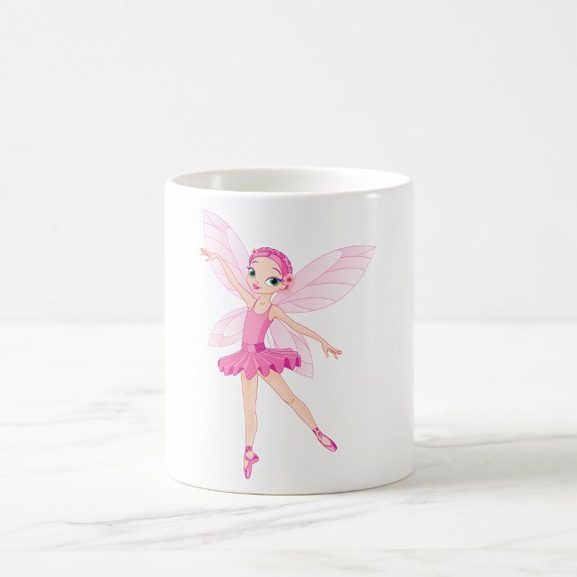 Caneca De Café Fada De Ballerina Rosa Elegante Para Amantes De Da (Criador carregado)