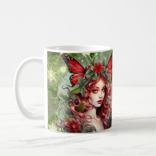 Caneca De Café Fada de Borboleta de Natal (Esquerda)