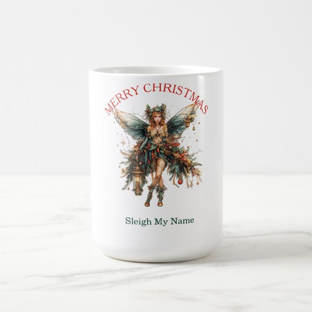 Caneca De Café Fada de Férias Elegante com Lanterna no Natal (Centro)