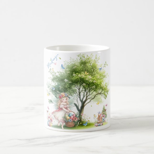 Caneca De Café Fada de Primavera de Páscoa de de Aquarela (Centro)