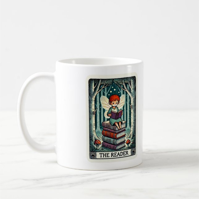 Caneca De Café Fada Do Cartão Tarot Do Leitor (Esquerda)