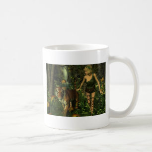 Caneca De Café Fada e Tigre na Selva