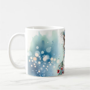 Caneca De Café Fada Flor Etérea em Paisagem de Sonho em Aquarela