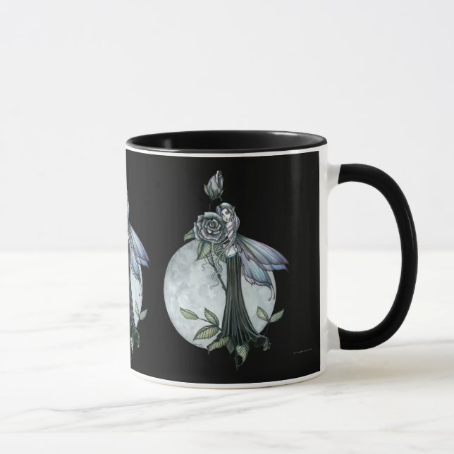 Caneca de Café Fada Gótica Rosa da Meia-Noite (Direita)