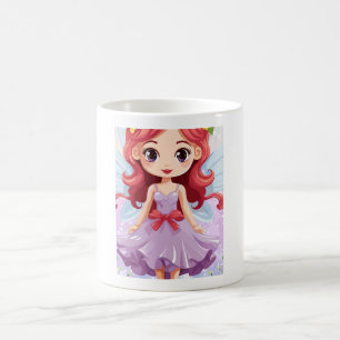 Caneca De Café Fada Princesa Bonita Estética Caprichosa Cerâmica 
