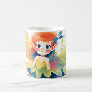 Caneca De Café Fada Whimsso no Jardim Flor Sangrento