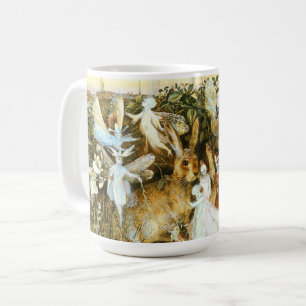 Caneca De Café Fadas e Coelho