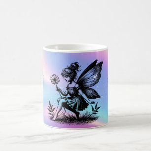 Caneca De Café fadas mágicas na fantasia holográfica