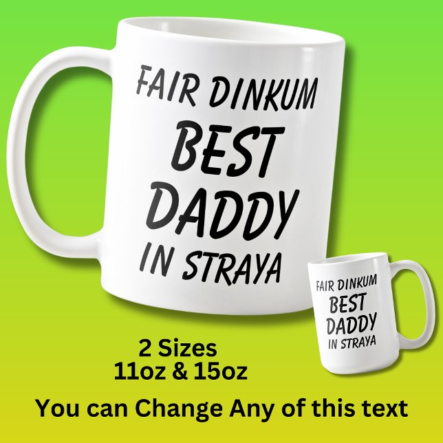 Caneca De Café Fair Dinkum BEST PAI em Straya (Austrália) (Criador carregado)