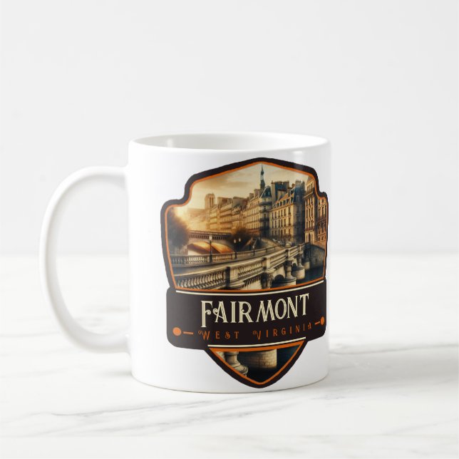 Caneca De Café Fairmont, Virgínia Ocidental | Vintage (Esquerda)