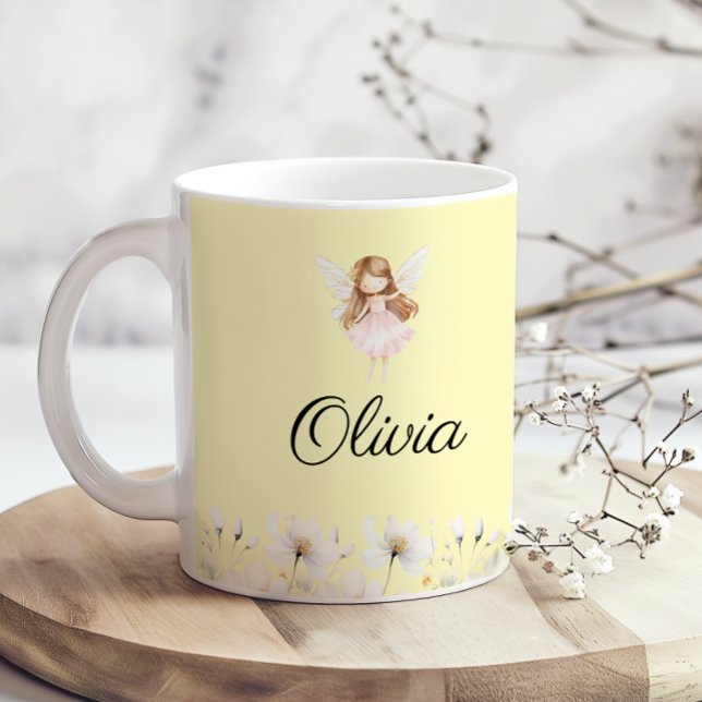 Caneca De Café Fairy Cute Garden Encantado Nome Personalizado (Criador carregado)