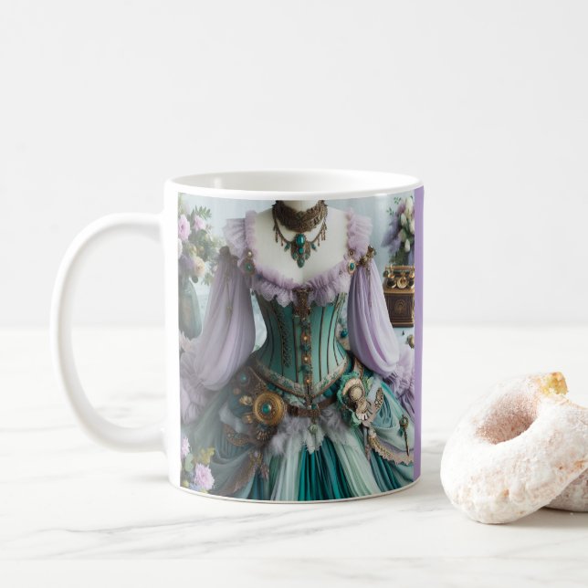 Caneca De Café Fairytale Primavera Pastel Floral Gown (Com Donut)