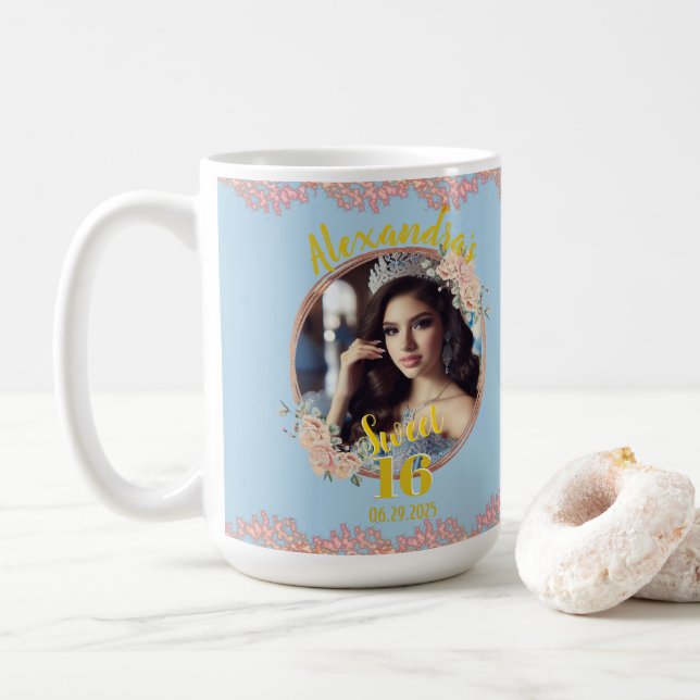Caneca De Café Fairytale Princess Glitter Sweet dezesseis (Com Donut)