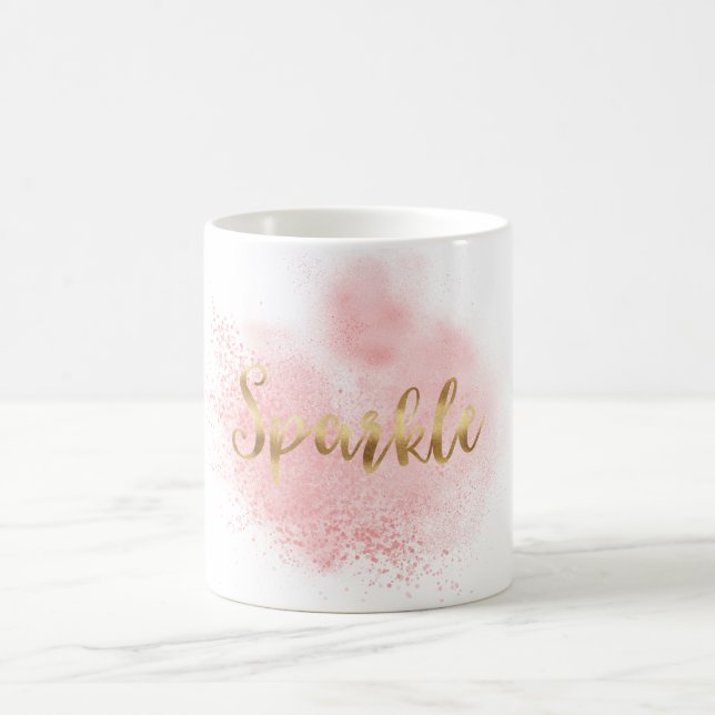 Caneca De Café Faísca cor-de-rosa Dourado chamativo do encanto (Centro)