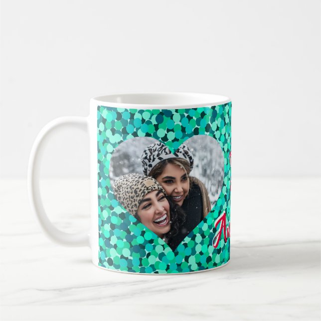Caneca De Café Faísca de Foto em Forma de Coração (Esquerda)