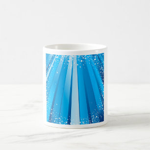 Caneca De Café Faísca de Starburst Azul com Raios Luminosos