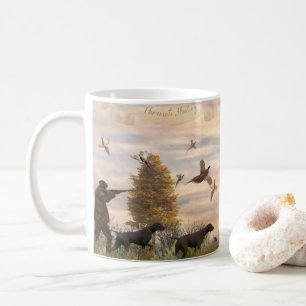 Caneca De Café Faisões caçando com a praça de curta distância